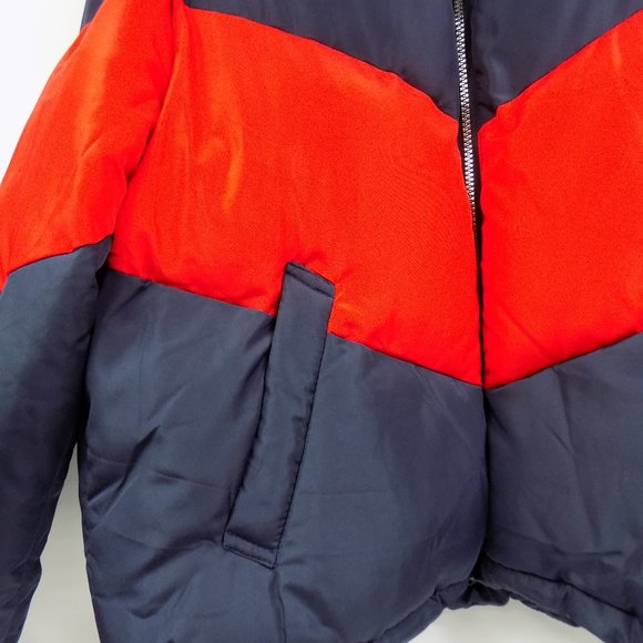 Ci Sono Womens Zip Front Puffer Coat 2-Tone Blue/Red NWT Multiple Sizes Avail - Picture 3 of 11